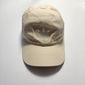 Adidas Beige Logo Hat | Adjustable Strapback Golf Tennis Cap